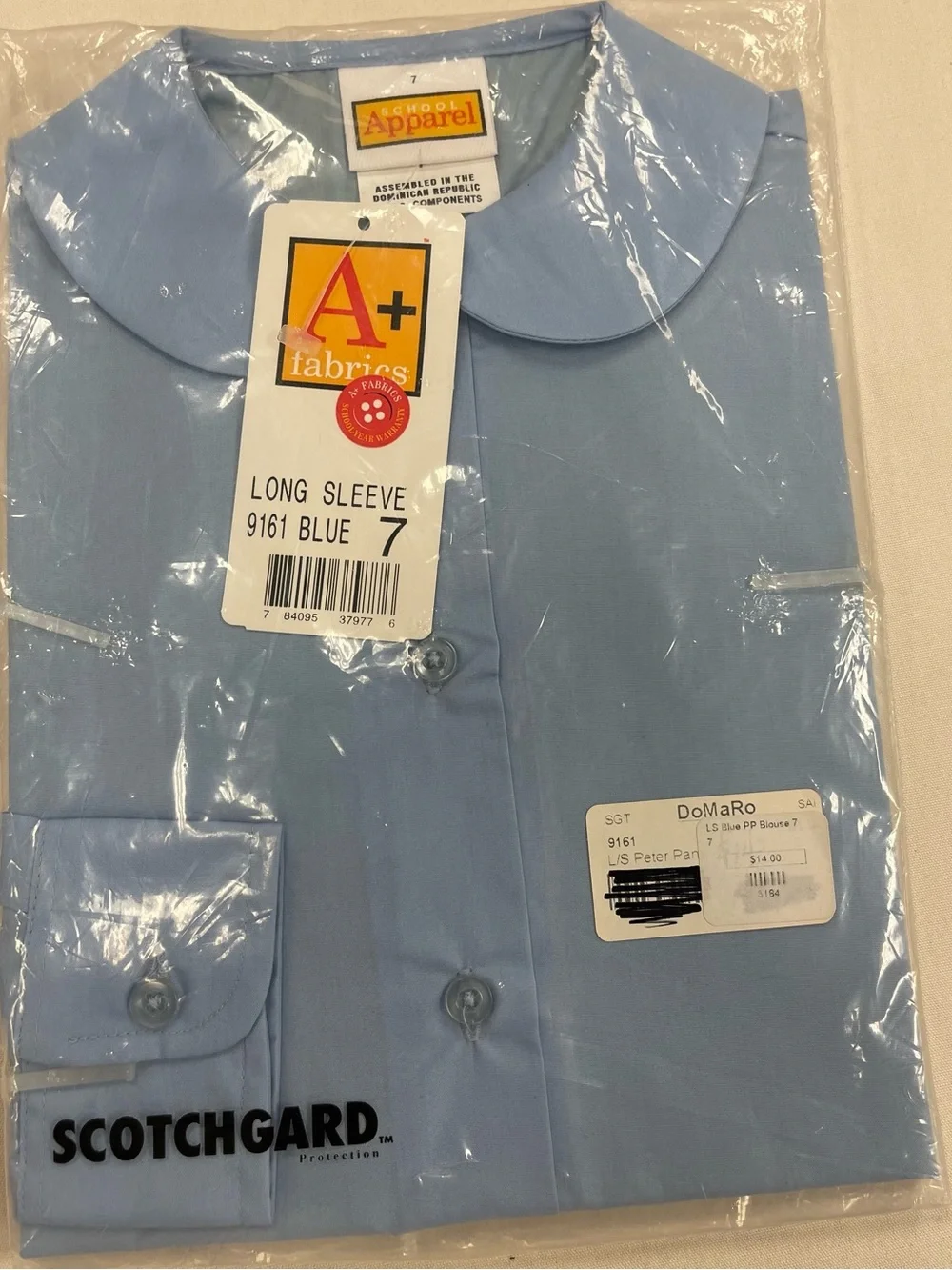Doma Light Blue Long Sleeve School Shirt